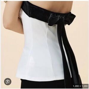 Elegant Black and White Off-Shoulder Top